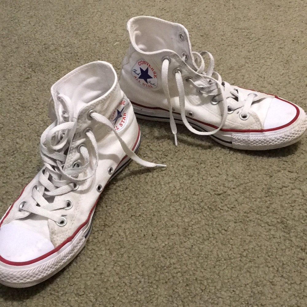 White converse high tops